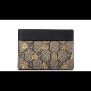 Gucci card case- GG Supreme Bee